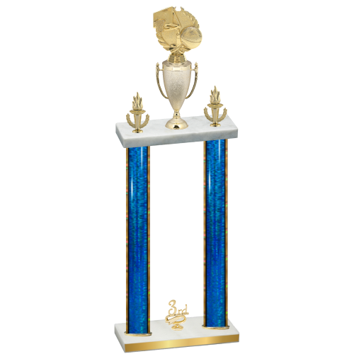 Double Blue Glacier Third Place Basketball Trophy