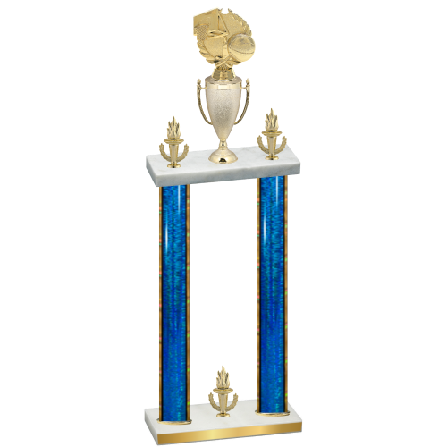 Double Blue Glacier Victory Basketball Trophy