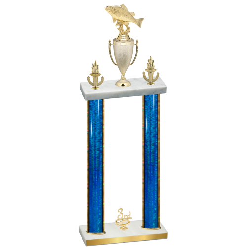 Double Blue Glacier Third Place Fishing Trophy