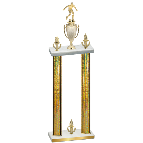 Double Gold Glacier Victory Soccer Trophy