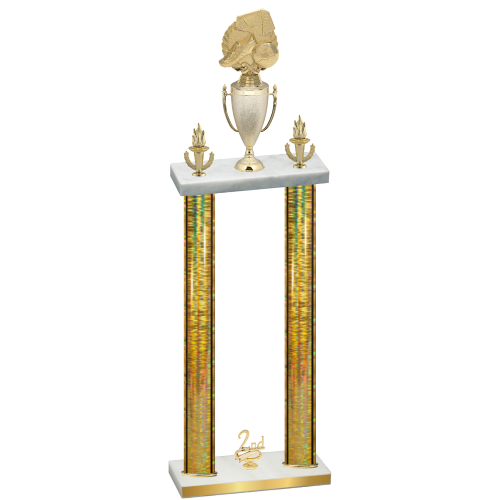 Double Gold Glacier Second Place Soccer Trophy