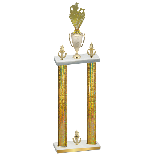 Double Gold Glacier Victory Rugby Trophy