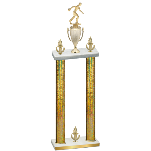 Double Gold Glacier Victory Bowling Trophy