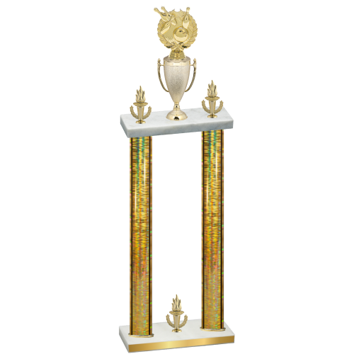 Double Gold Glacier Victory Bowling Trophy