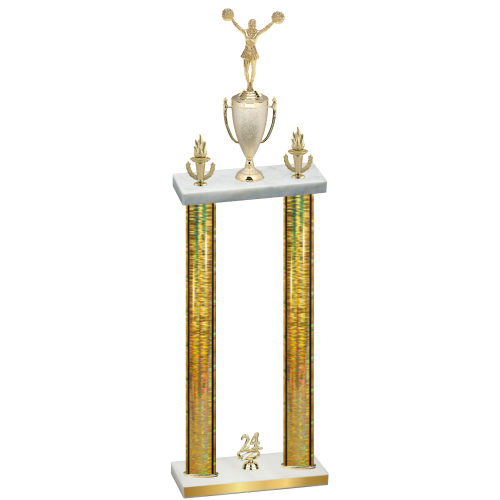 Double Gold Glacier Year Cheerleading Trophy