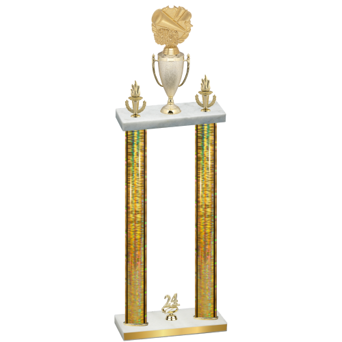Double Gold Glacier Year Cheerleading Trophy
