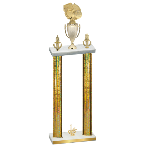 Double Gold Glacier First Place Basketball Trophy