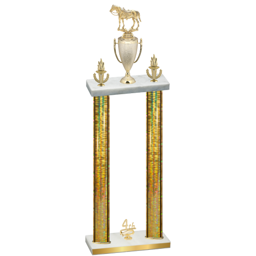 Double Gold Glacier Fourth Place Horses Trophy