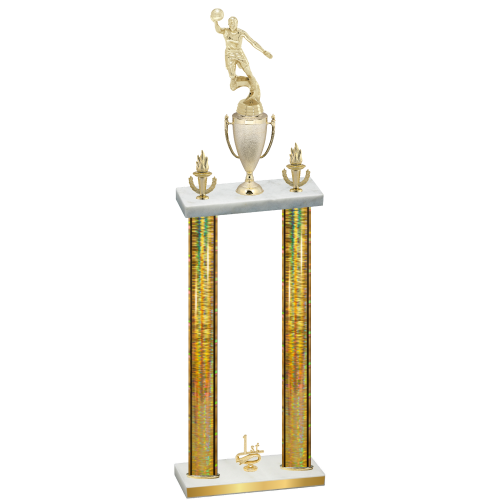 Double Gold Glacier First Place Basketball Trophy