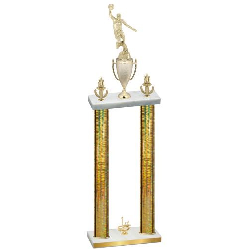 Double Gold Glacier First Place Basketball Trophy
