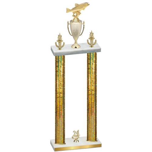Double Gold Glacier Year Fishing Trophy