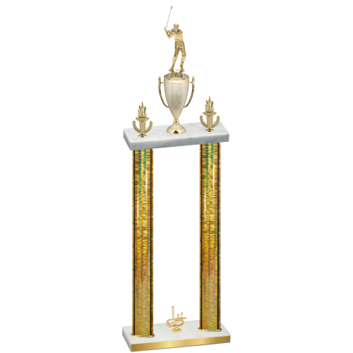Double Gold Glacier First Place Golf Trophy