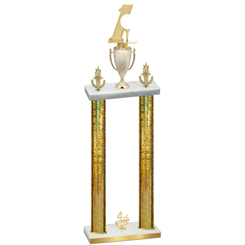 Double Gold Glacier Fourth Place Golf Trophy