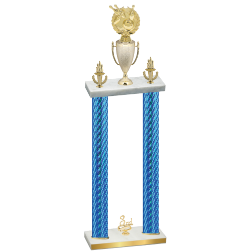 Double Blue Carbon Fiber Third Place Bowling Trophy