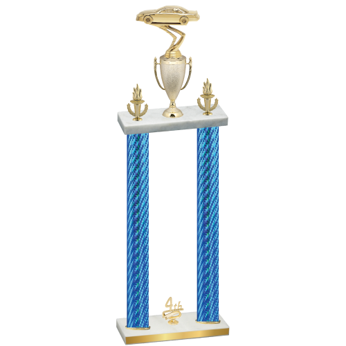Double Blue Carbon Fiber Fourth Place Cars Trophy