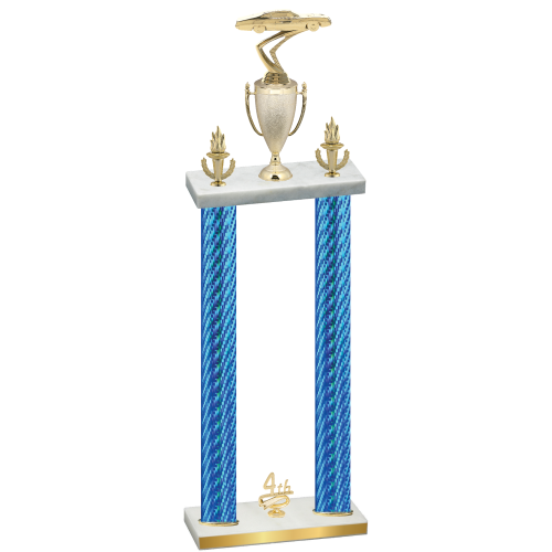 Double Blue Carbon Fiber Fourth Place Cars Trophy