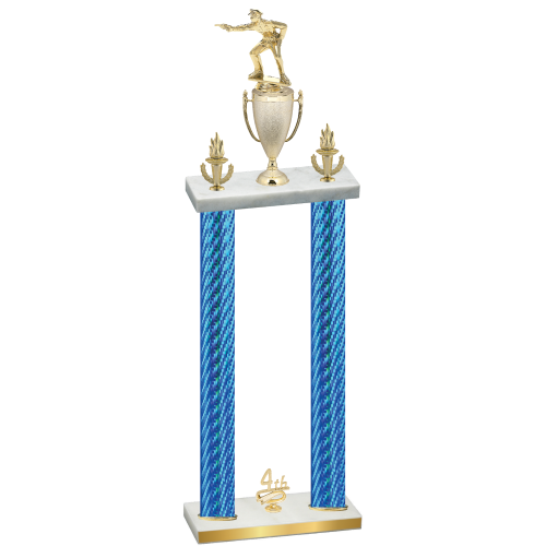 Double Blue Carbon Fiber Fourth Place Shooter Trophy