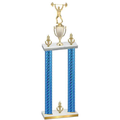 Double Blue Carbon Fiber Victory Weights Trophy