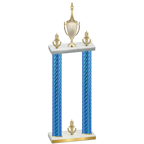 Double Blue Carbon Fiber Victory Chess Trophy
