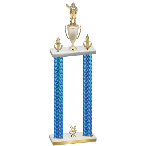 Double Blue Carbon Fiber Year Holiday Trophy