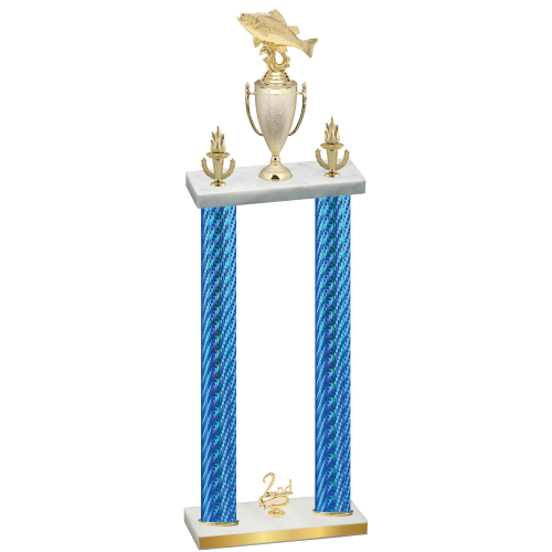 Double Blue Carbon Fiber Second Place Fishing Trophy