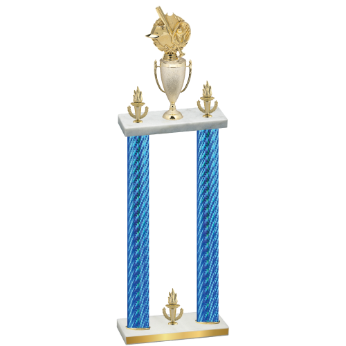 Double Blue Carbon Fiber Victory Baseball Trophy