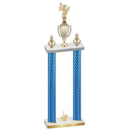 Double Blue Carbon Fiber First Place Academics Trophy