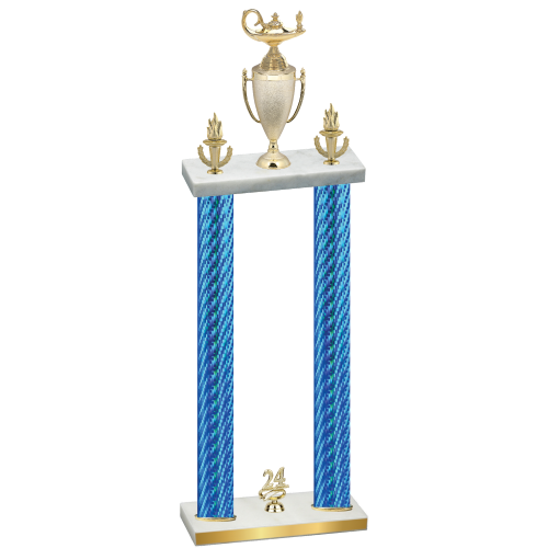 Double Blue Carbon Fiber Year Academics Trophy