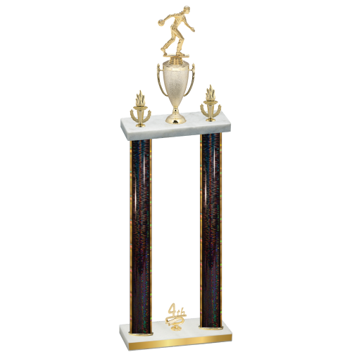 Double Black Glacier Fourth Place Bowling Trophy