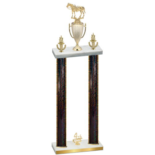 Double Black Glacier Fourth Place Horses Trophy