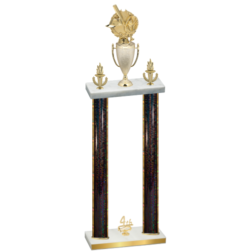 Double Black Glacier Fourth Place Baseball Trophy