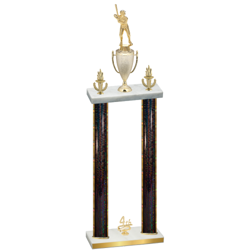 Double Black Glacier Fourth Place Baseball Trophy