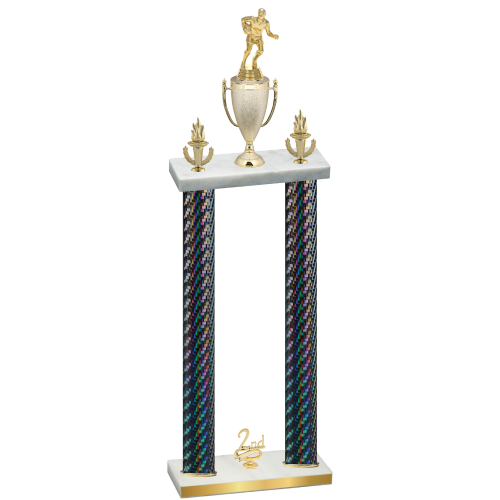 Double Black Carbon Fiber Second Place Rugby Trophy
