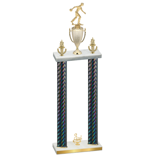 Double Black Carbon Fiber Third Place Bowling Trophy