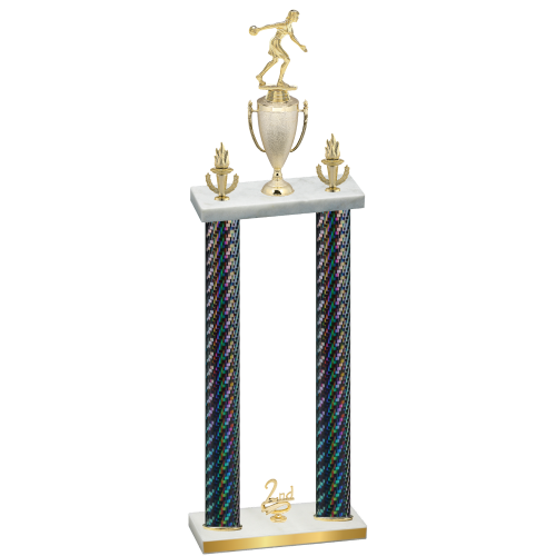 Double Black Carbon Fiber Second Place Bowling Trophy