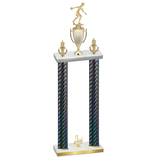 Double Black Carbon Fiber Third Place Bowling Trophy