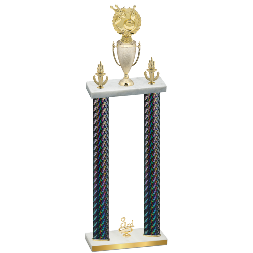 Double Black Carbon Fiber Third Place Bowling Trophy