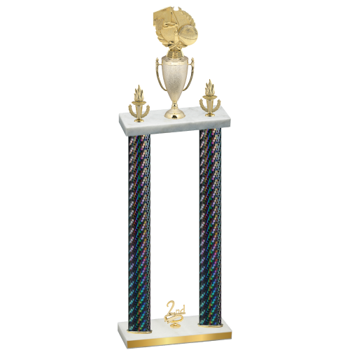 Double Black Carbon Fiber Second Place Basketball Trophy