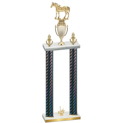 Double Black Carbon Fiber First Place Horses Trophy