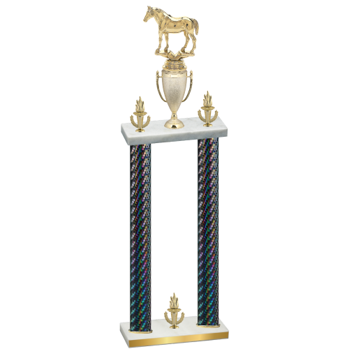 Double Black Carbon Fiber Victory Horses Trophy