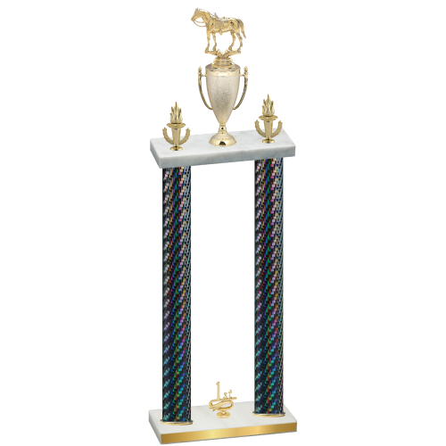 Double Black Carbon Fiber First Place Horses Trophy