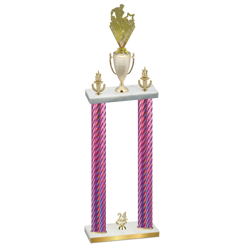 Double Pink Carbon Fiber Year Rugby Trophy