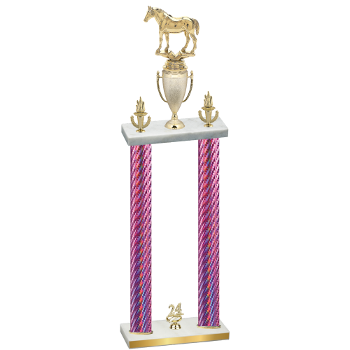 Double Pink Carbon Fiber Year Horses Trophy