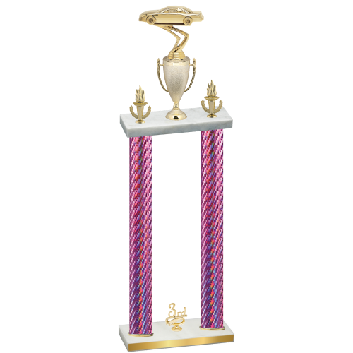 Double Pink Carbon Fiber Third Place Cars Trophy