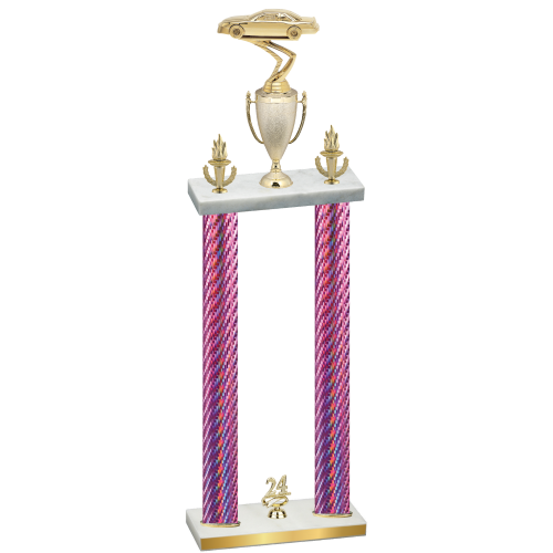Double Pink Carbon Fiber Year Cars Trophy