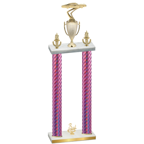 Double Pink Carbon Fiber Third Place Cars Trophy