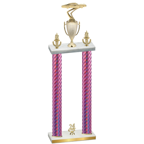 Double Pink Carbon Fiber Year Cars Trophy