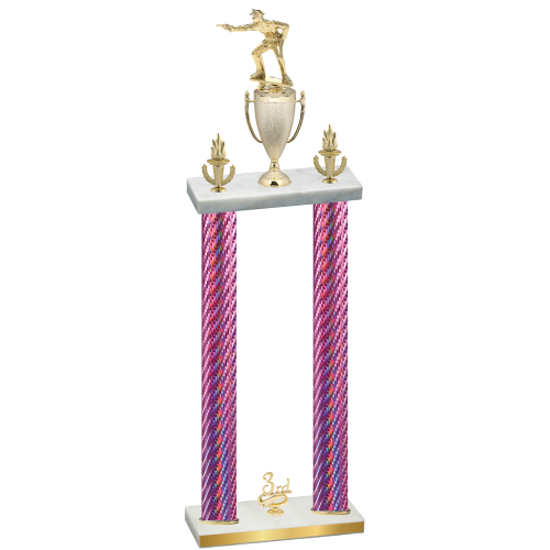 Double Pink Carbon Fiber Third Place Shooter Trophy