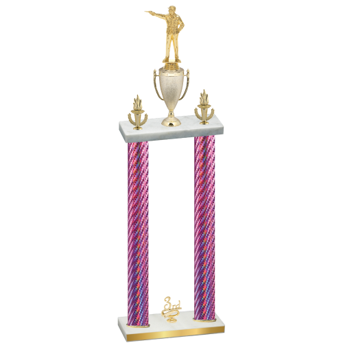 Double Pink Carbon Fiber Third Place Shooter Trophy