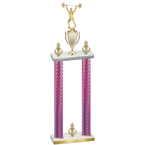 Double Pink Carbon Fiber Victory Weights Trophy